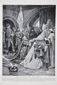 John hyllar den påvliga legaten, 1213, illustration från 